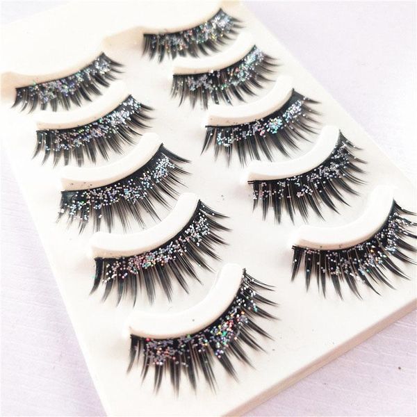 

pairs eyelashes with natural dense clusters of sparkling pink for stage performance1