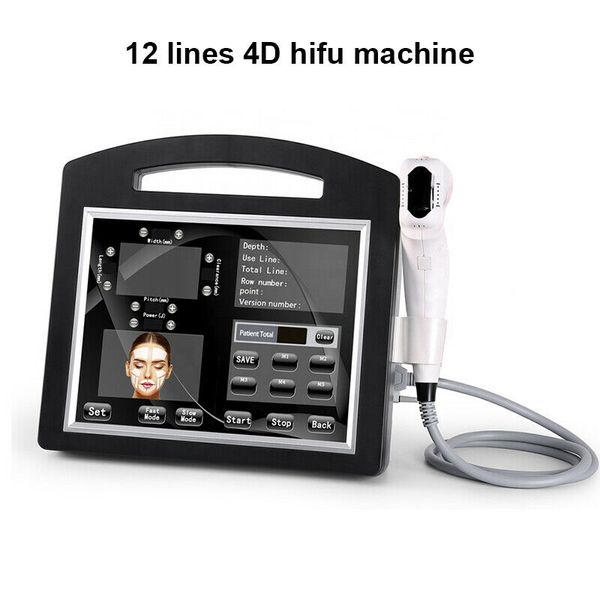 Macchina professionale 3D 4D HIFU 12 linee 20000 scatti Ultrasuoni focalizzati ad alta intensità Pelle rassodante Lifting del viso Dimagrimento del seno e del corpo