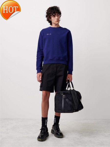 

spring surface autumn off collar round neck men and women with paragraphs wild personal cotton fan tide brand casual sweater, Black