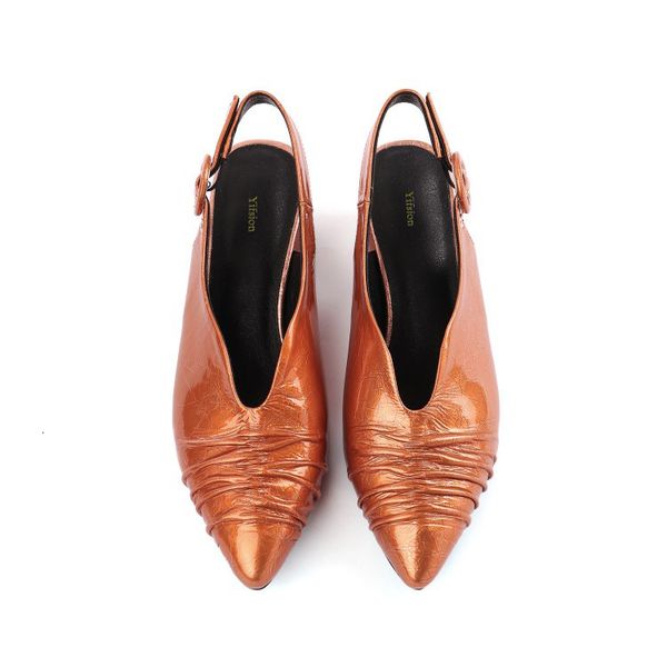 

sandals hello women leather bombs square skips meade nice pointed foot shoes from dress orange black silver us size 4- vtt4