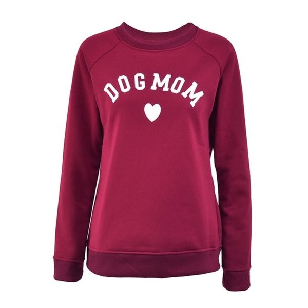 

dog mom women's plus velvet fashionable long sleeve casual sweatshirt printing heart-shaped print kawaii sweatshirt clothing 210518, Black