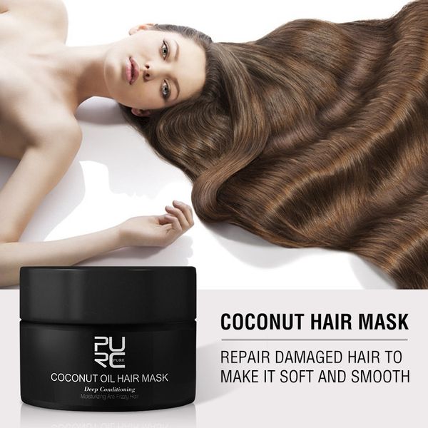 

purc 50ml coconut oil hair mask repairs damage restore soft good or all hairs types keratin scalp treatment care 0996