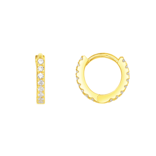 

hoop & huggie classic 925 sterling silver inset gold color high-grade earring, gift, , custom, Golden;silver