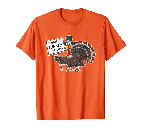 

save a turkey eat cock thanksgiving t-shirt, White;black