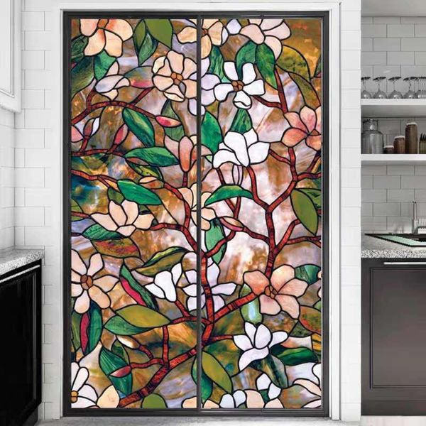 

window stickers pvc static cling film glass flower pattern frosted stained decorative door bathroom casement art decor