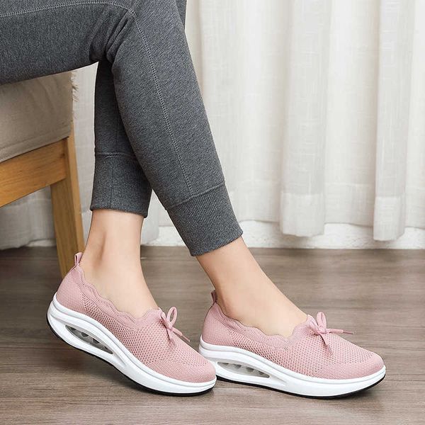 

rocking sho women 2021 spring flying woven sneakers mh breathable one foot lazy walking