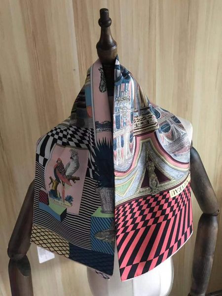 

scarves 2021 arrival fashion elegant head scarf theater 100% silk 90*90 cm square shawl twill wrap for women lady girl, Blue;gray