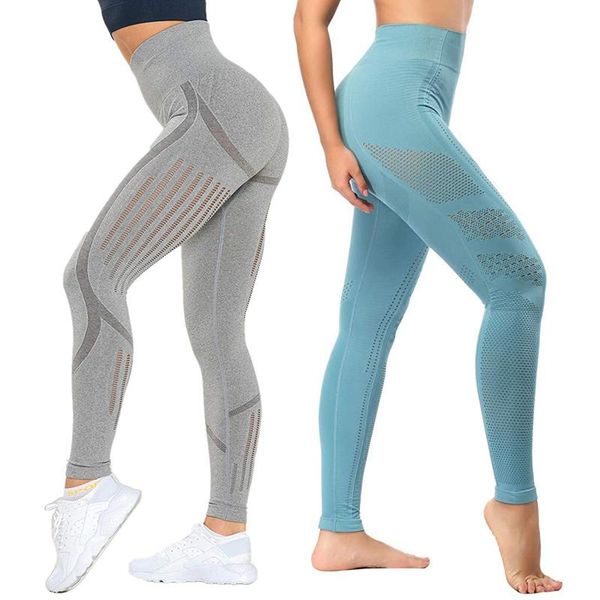 

yoga outfits 12 styles women hollow out seamless gym leggings for fitness push up pants high waist tights sport running sportswear, White;red
