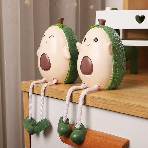 

decorative objects & figurines european avocado doll figurine model creative resin artware cute craft desk ornament office decor home decora