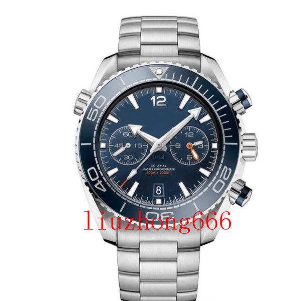

u1 mens watches full stainless steel japan vk64 quartz movement 5atm waterproof chronograph wristwatch montre de luxe, Slivery;brown
