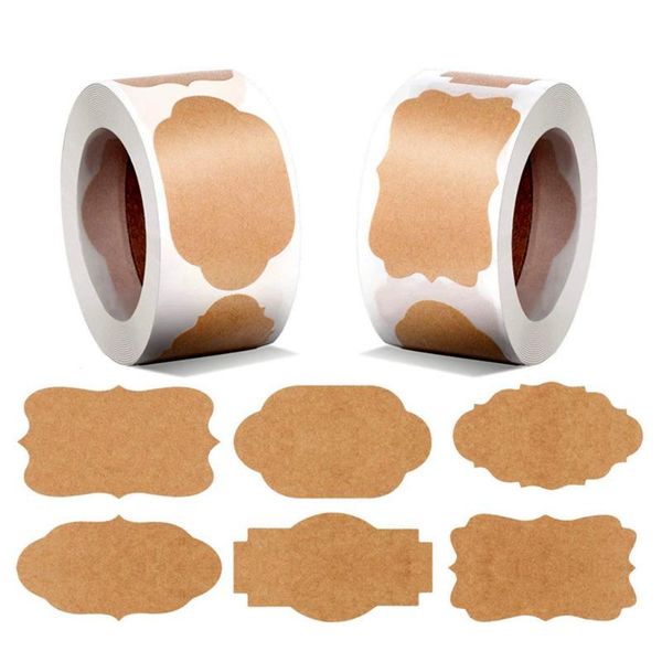 

gift wrap 300pcs kraft paper stickers blank handmade sticker adhesive labels scrapbooking package sealing envelope jar bottle