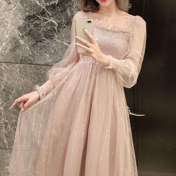 

prom long dress 2021 evening elgant mesh party squin shiny strappy sleeve women backless fairy outfits woman casual dresses, Black;gray