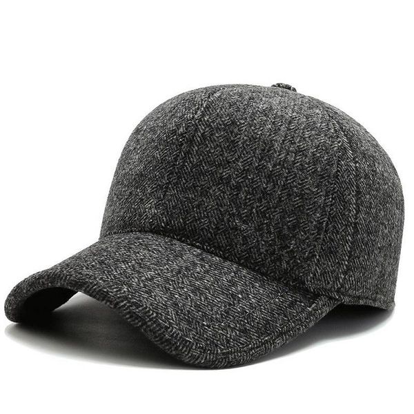 

2021 winter new cotton basball stitching men's autumn and winter cap warm cold-proof ear protection hat, Blue;gray