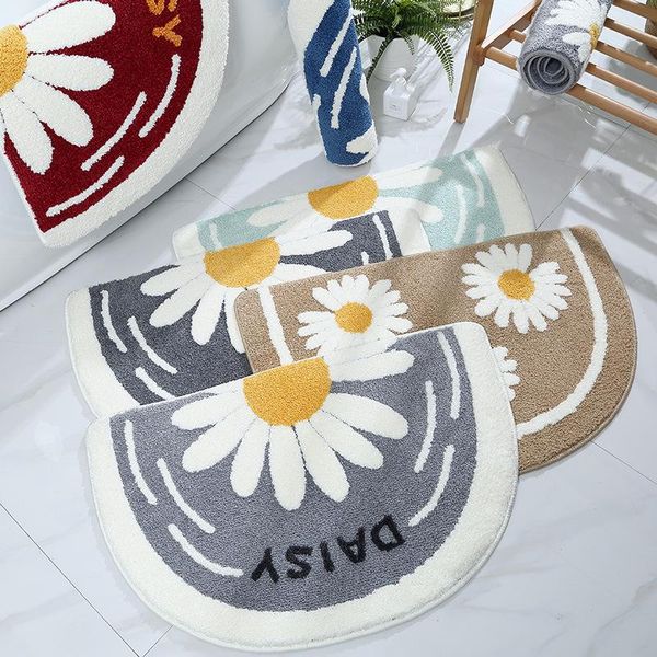 

inya bathroom door entrance mat flower bath rug non-slip toilet absorbent anti-slip mats