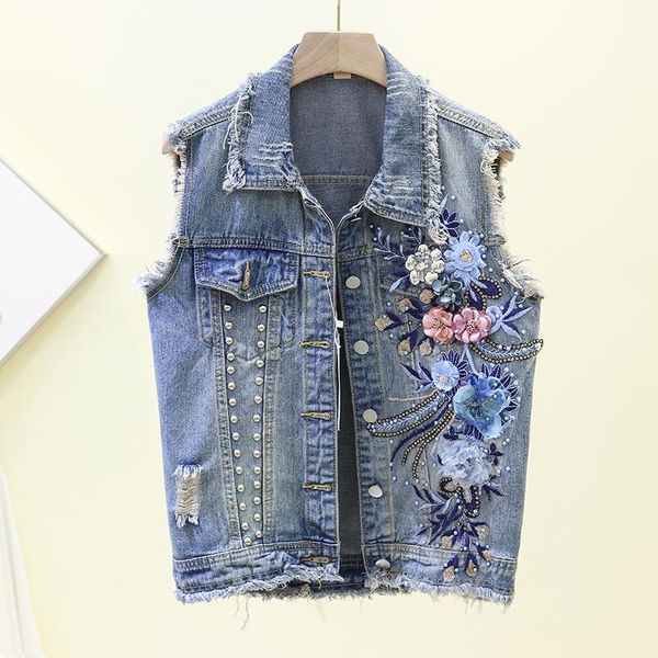 

women's vests spring summer sleeveless jacket jeans vest women 2021 casual lapel female waistcoats slim denim short jackets, Black;white