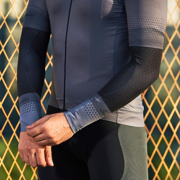 

elbow & knee pads santic cycling arm warmers road bike breathable wicking cuff male spring and summer sun protection comfortable asian 9c080, Black;gray