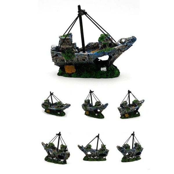 

aquarium fish tank decoration medium resin shipwreck landscaping aquascape handicraft landscape ornaments home decor decorations