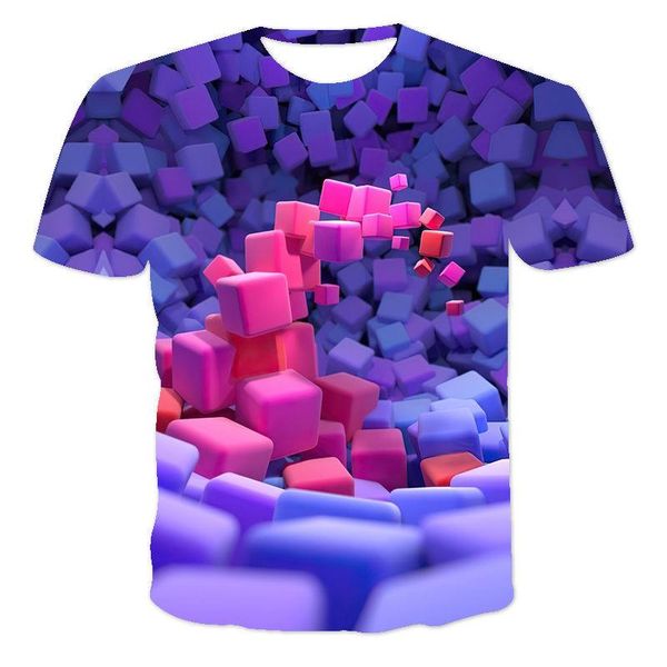 

men's t-shirts the latest summer and women's 3d printing rainbow color casual oversized, White;black