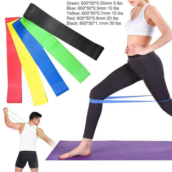 

resistance bands 5pcs/set fitness latex rubber pull up power band strap for legs yoga trainer workout bag