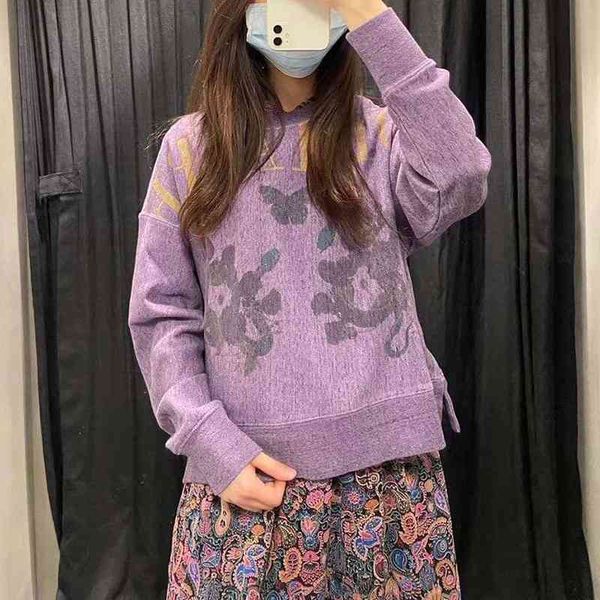 

women's hoodies & sweatshirts purple letter printing women 2021 autumn o neck long sleeve casual wild lady pullover qvr4, Black