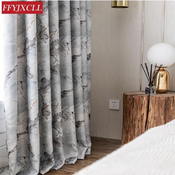 

curtain & drapes marble graphic light color printed fabric cloth living room dining bedroom decorative shading