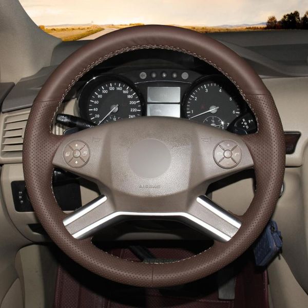 

steering wheel covers diy anti-slip wear-resistant cover for - m-class 2009-2011 r-class 2010-2021 car interior decoration
