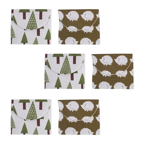 

storage bags 6pcs cloth art pad lovely portable sanitary napkin holding