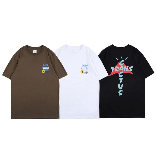 

men's t-shirts mens t shirt cactus jack trails assn tee high street short sleeve t-shirt casual fashion, White;black