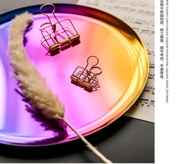 

kitchen storage & organization fashion nordic style round gold trays tray decorative makeup organizer sntp089