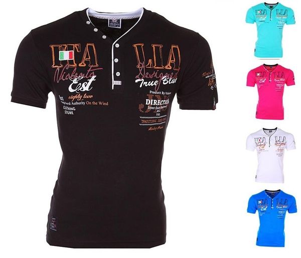 

men's polos zogaa summer slim fit shirt casual short sleeve button v-neck hombre male letter printed, White;black