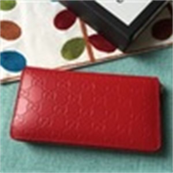 

letter cowhide quality celebrity design brand embossing zipper wallet long purse designer leather man woman 410102 clutch luxury top, Red;black