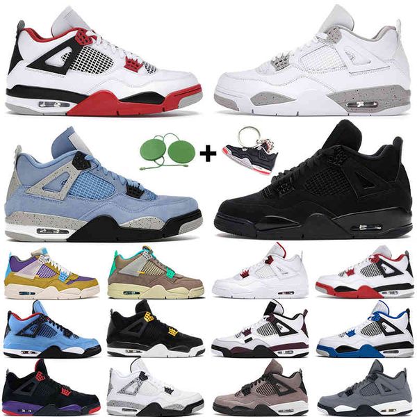 

36-47 men women basketball shoes 4 4s desert moss university blue white oreo taupe haze black cat bred metallic red mens trainers sports sne