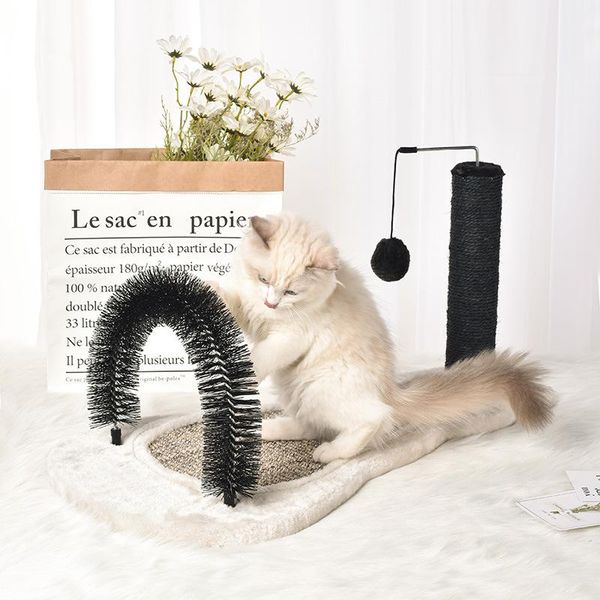 

cat toys scratching board plate with brush climbing column frame wear-resistant toy