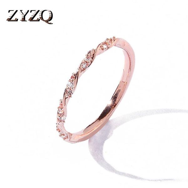 

wedding rings zyzq trendy simple engagement with micro paved silver plated lovely romantic knuckle jewel, Slivery;golden