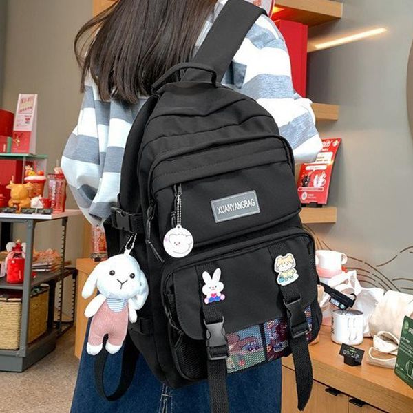 

backpack fashion college bookbag women laprucksack femal kawaii black travel leisure mochila teenager girls cute school bag