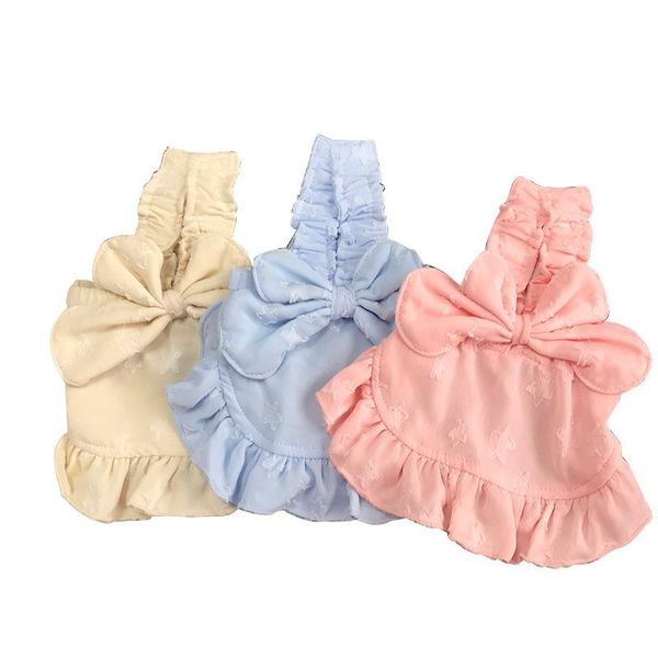 

dog apparel summer pet clothes skirt cute fashion bowknot vest suspenders small teddy bear schnauzer princess dress