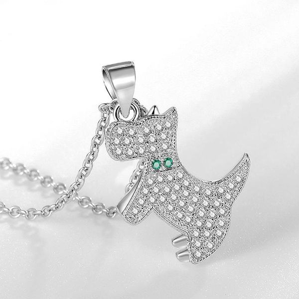 

chains lovely little animal full diamond pendant for lady, dog, year of birth, lady money necklaces women, Silver