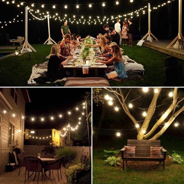 

solar lamps crystal ball 50pcs led 10m string lights outdoor garden wedding party christmas bulbs