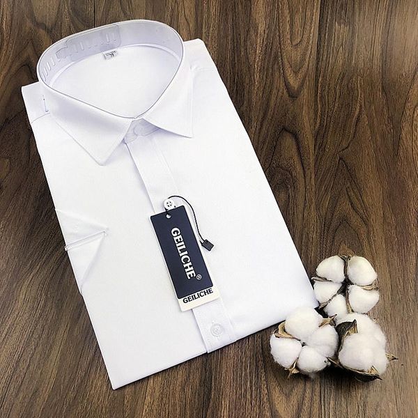 

men's dress shirts 2021 summer white shirt short sleeve korean slim fit fashion business professional man, White;black