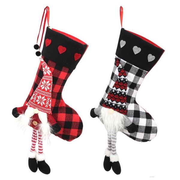 

christmas decorations 2pcs semi-dimensional stockings gift bags suitable for places such as fireplaces stairs trees