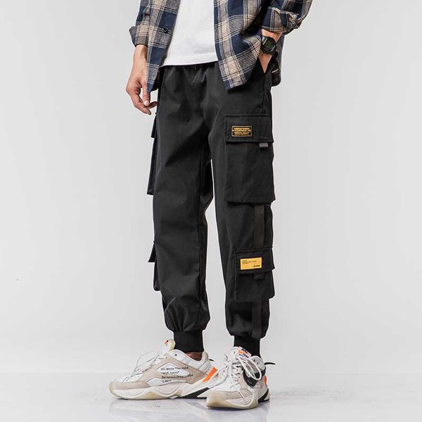 

men's pants streetwear jogger hip hop sweatpants joggers trousers tactical mens cargo harem men clothes 9pud 99r0, Black