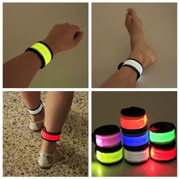 

& snap bracelets jewelry drop delivery 2021 nylon led sports slap wrist bands wristband outdoor night light flash bracelet glowing 480 z2, Silver