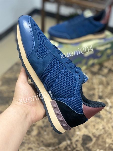

2021 designer boots b22 casual shoes sneakers leather calfskin technical valentinoes knit men womens platform multicolor trainers size 39-46, Black