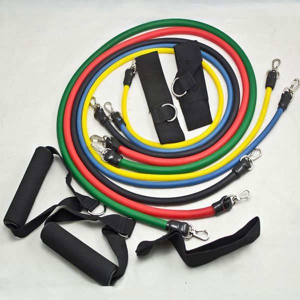 

11pcs/set pull rope fitness yoga rubber loop tube latex tubes exercises resistance bands excerciser body training workout