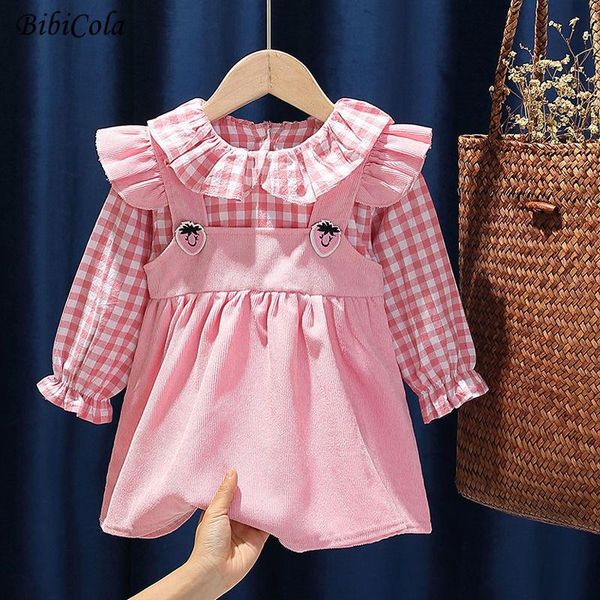 

girl's dresses baby girl dress toddler long sleeve infant check bow princess cute spring autumn winter girls clothes, Red;yellow