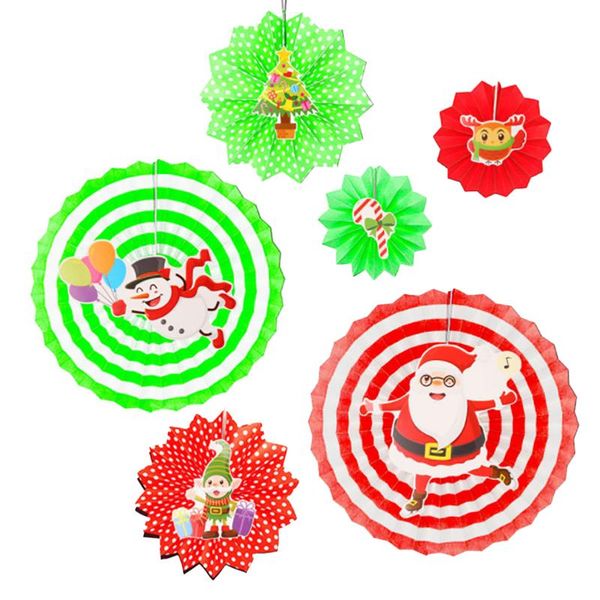

christmas decorations wedding craft paper fan baby shower for home decor hanging ornaments printed shopping mall birthday store diy cute