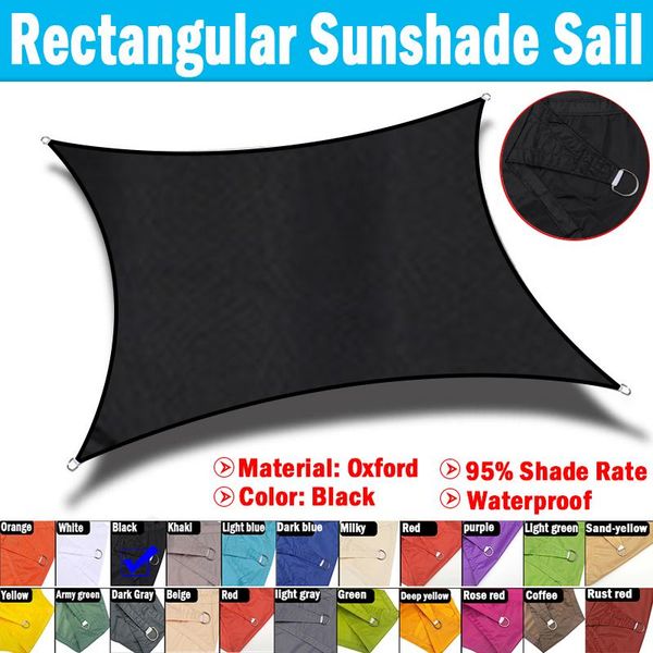 

shade black color waterproof sun sail outdoor garden patio awning beach camping pool shelter tent