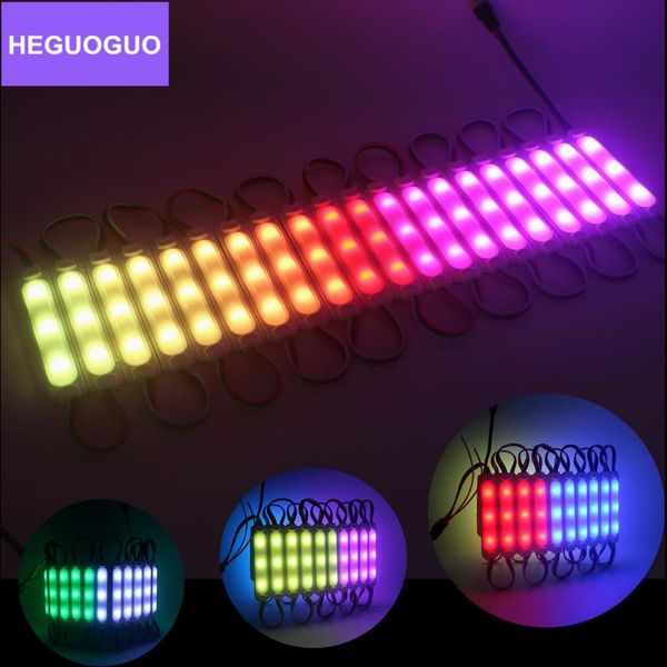 

20leds/lot ws2811 2811 ic full color pixel led module light dc 12v ip68 waterproof rgb digital smart bluetooth string modules