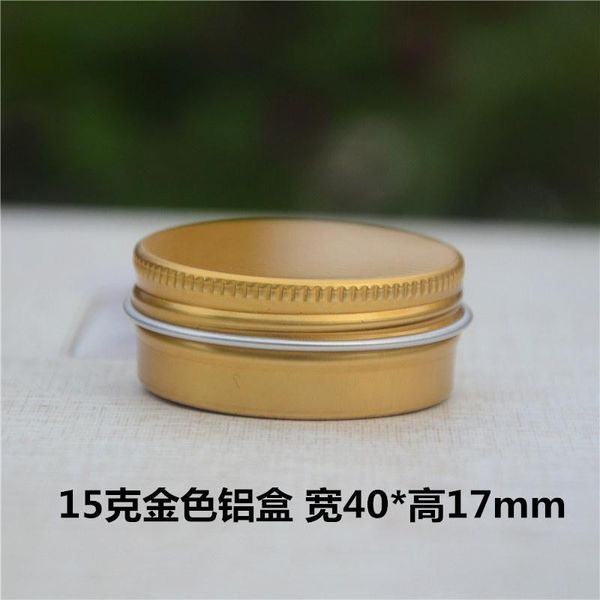

storage bottles & jars 15ml/g round empty cosmetic lipstick screw thread aluminum jar,durable gold eyecream refillable,lip gloss me