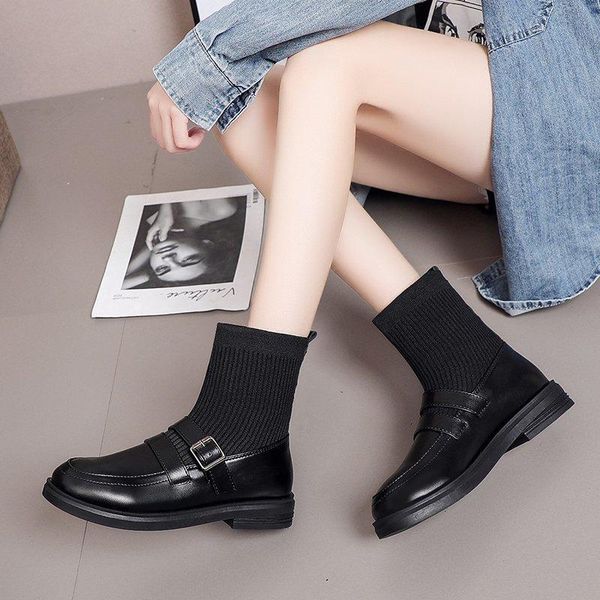 

fashion japanese style boots women ankle chunky summer shoes platform, Black